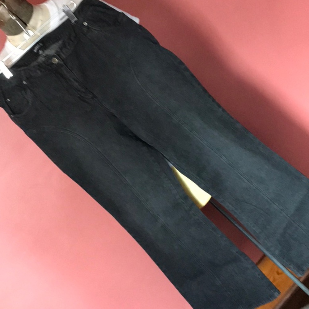 Metrostyle black washed stretch denim jeans. Seams